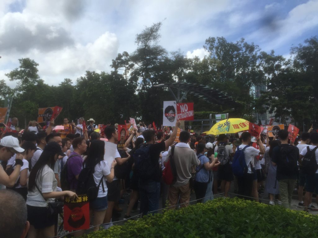 victoria park - start of protest in extradition march