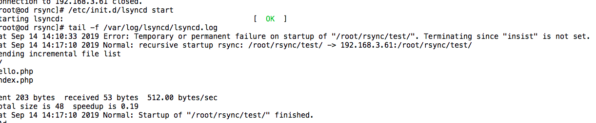 lsync daemon for synchronisation