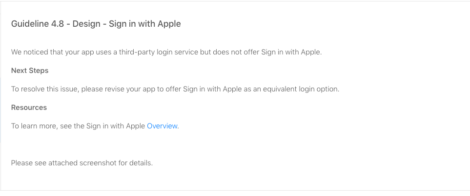 mandatory Apple Sign-in implementation